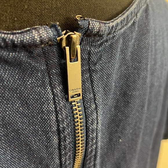 Calvin Klein Jeans Denim Dress with Back Exposed Zip, Sz. L. - Picture 7 of 12